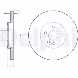 Disque de frein DELPHI BG4786C arrière, ventilé, 2 pièce