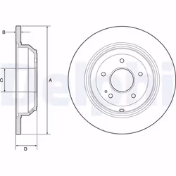 Disque de frein DELPHI BG4791C arrière, plein, 2 pièce