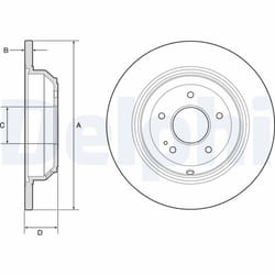 Disque de frein DELPHI BG4791C arrière, plein, 2 pièce