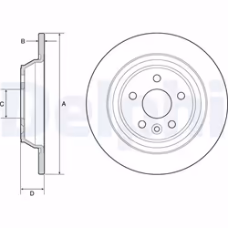 Disque de frein DELPHI BG4804C arrière, plein, 2 pièce