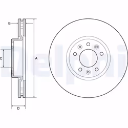 Disque de frein DELPHI BG4805C avant, ventilé, 2 pièce