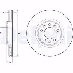 Disque de frein DELPHI BG4806C arrière, ventilé, 2 pièce