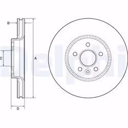 Disque de frein DELPHI BG9184C avant, ventilé, 1 pièce