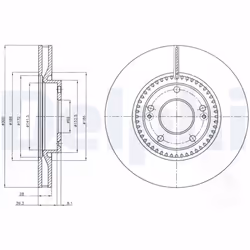 Disque de frein DELPHI BG4251C avant, ventilé, 2 pièce