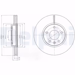 Disque de frein DELPHI BG4278C avant, ventilé, 2 pièce