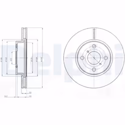 Disque de frein DELPHI BG4116C avant, ventilé, 2 pièce
