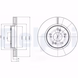 Disque de frein DELPHI BG4250C avant, ventilé, 2 pièce