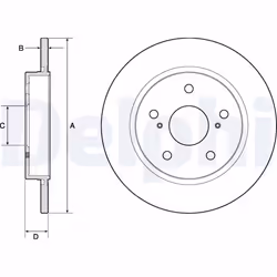 Disque de frein DELPHI BG4183C arrière, plein, 2 pièce