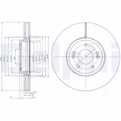 Disque de frein DELPHI BG9056C avant, ventilé, 1 pièce