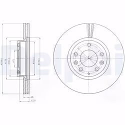Disque de frein DELPHI BG4255C avant, ventilé, 2 pièce
