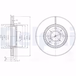 Disque de frein DELPHI BG4049C avant, ventilé, 2 pièce