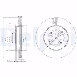 Disque de frein DELPHI BG4148C avant, ventilé, 2 pièce