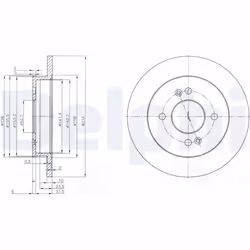 Disque de frein DELPHI BG3981C arrière, plein, 2 pièce