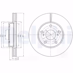 Disque de frein DELPHI BG4234C avant, ventilé, 2 pièce