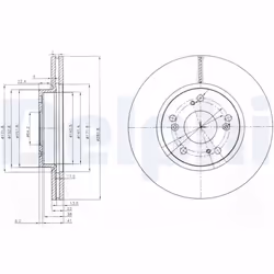 Disque de frein DELPHI BG3980C avant, ventilé, 2 pièce