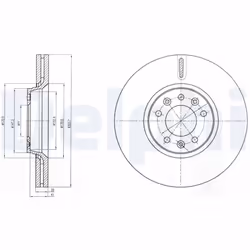 Disque de frein DELPHI BG4083C avant, ventilé, 2 pièce