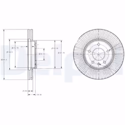 Disque de frein DELPHI BG4092C avant, ventilé, 2 pièce