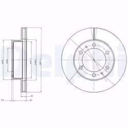Disque de frein DELPHI BG4211C avant, ventilé, 2 pièce
