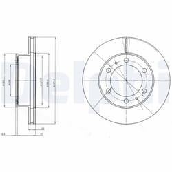 Disque de frein DELPHI BG4211C avant, ventilé, 2 pièce