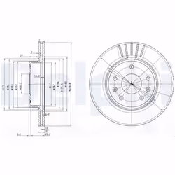 Disque de frein DELPHI BG3702C avant, ventilé, 2 pièce