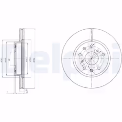 Disque de frein DELPHI BG4093C avant, ventilé, 2 pièce
