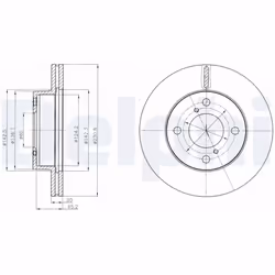 Disque de frein DELPHI BG4271C avant, ventilé, 2 pièce
