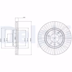 Disque de frein DELPHI BG3835C avant, ventilé, 2 pièce