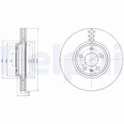 Disque de frein DELPHI BG4080C avant, ventilé, 2 pièce