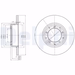 Disque de frein DELPHI BG3982C arrière, plein, 2 pièce