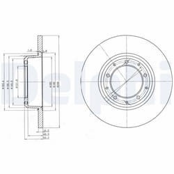 Disque de frein DELPHI BG3982C arrière, plein, 2 pièce