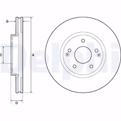 Disque de frein DELPHI BG4809C avant, ventilé, 2 pièce