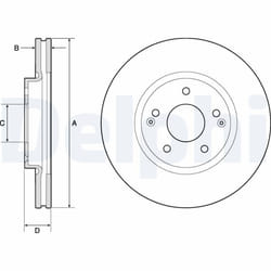 Disque de frein DELPHI BG4809C avant, ventilé, 2 pièce