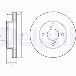 Disque de frein DELPHI BG4810C avant, ventilé, 2 pièce