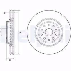 Disque de frein DELPHI BG9186C avant, ventilé, 1 pièce