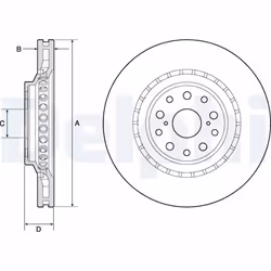 Disque de frein DELPHI BG9187C avant, ventilé, 1 pièce
