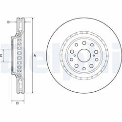 Disque de frein DELPHI BG9187C avant, ventilé, 1 pièce