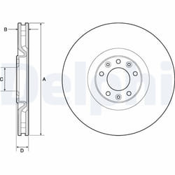 Disque de frein DELPHI BG4814C avant, ventilé, 2 pièce