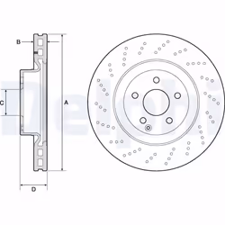 Disque de frein DELPHI BG9188C avant, ventilé, à haute teneur en carbone, 1 pièce
