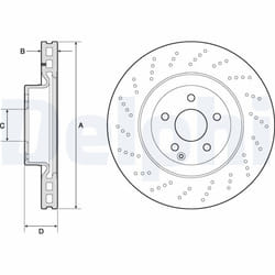 Disque de frein DELPHI BG9188C avant, ventilé, à haute teneur en carbone, 1 pièce