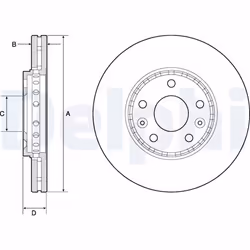 Disque de frein DELPHI BG4815C avant, ventilé, 2 pièce