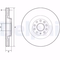 Disque de frein DELPHI BG9202C avant, ventilé, à haute teneur en carbone, 1 pièce