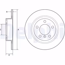 Disque de frein DELPHI BG4916C arrière, plein, à haute teneur en carbone, 2 pièce
