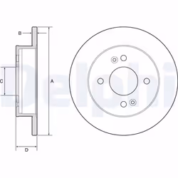 Disque de frein DELPHI BG4917C arrière, plein, 2 pièce