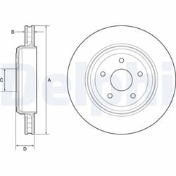 Disque de frein DELPHI BG9214C arrière, ventilé, 1 pièce