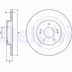 Disque de frein DELPHI BG4924C arrière, plein, 2 pièce