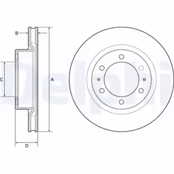 Disque de frein DELPHI BG4925C avant, ventilé, 2 pièce