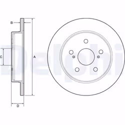 Disque de frein DELPHI BG4928C arrière, plein, 2 pièce