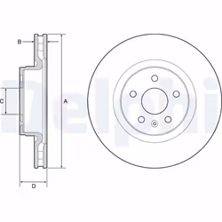 Disque de frein DELPHI BG9220C avant, ventilé, à haute teneur en carbone, 1 pièce