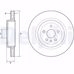 Disque de frein DELPHI BG9221C arrière, ventilé, à haute teneur en carbone, 1 pièce