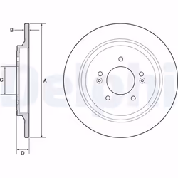 Disque de frein DELPHI BG4932C arrière, plein, 2 pièce